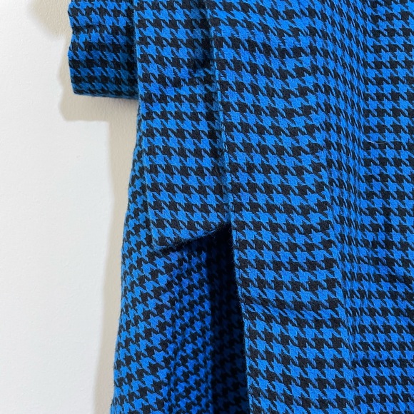 Hush Zuri Blue Black Houndstooth Check Ruffle Frill Wrap Skirt Size 10 Midi - Picture 7 of 9
